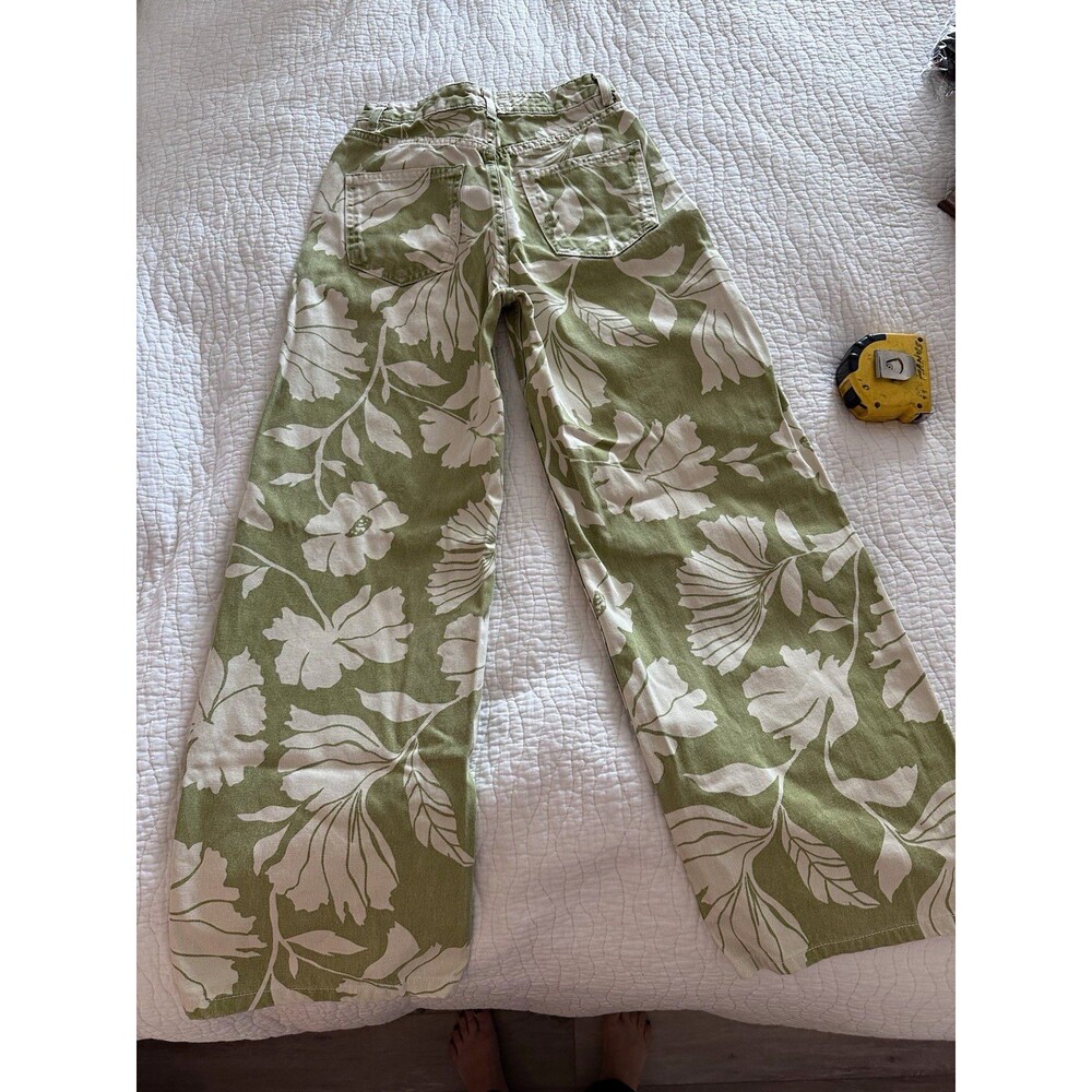 Zara Green Floral Denim